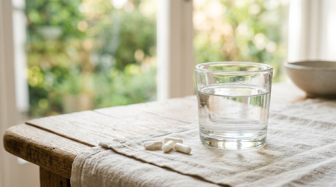 Rituel du matin — verre d'eau pure et compléments Complépure